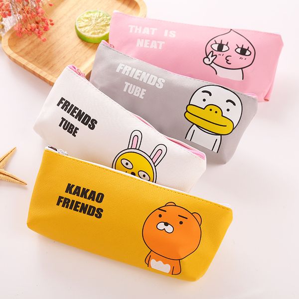 

cute cartoon pencil case pu waterproof school pencil case male and female students stationery bag office school stationery