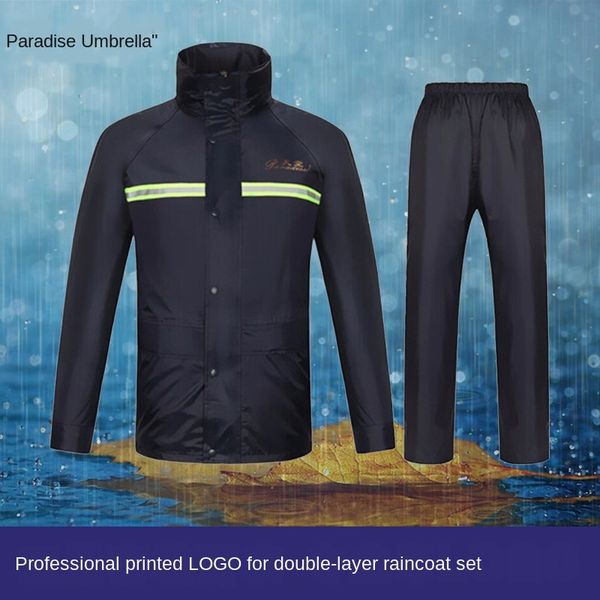 

xyuy7 heaven raincoat 211-7ax double-layer poncho rainpants printing large thickened men's and women's cloak cloak suit printing a, Red;brown