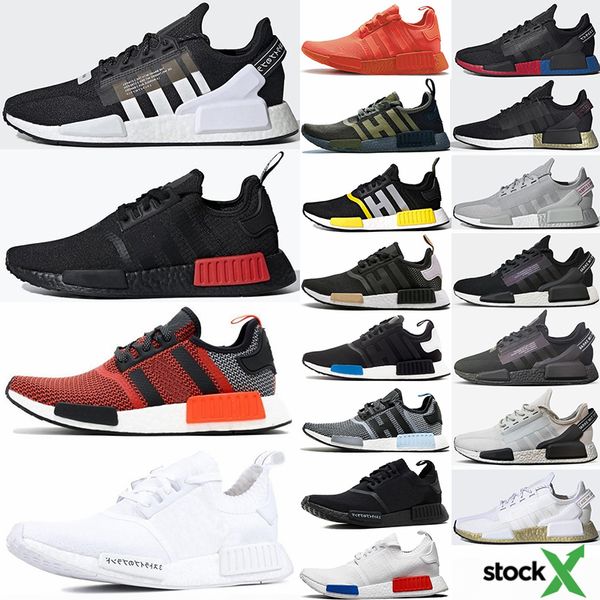 

2020 new nmd r1 v2 ultra running shoes with stock x lush red og triple black white bred oreo runner sneaker men women designer run trainers