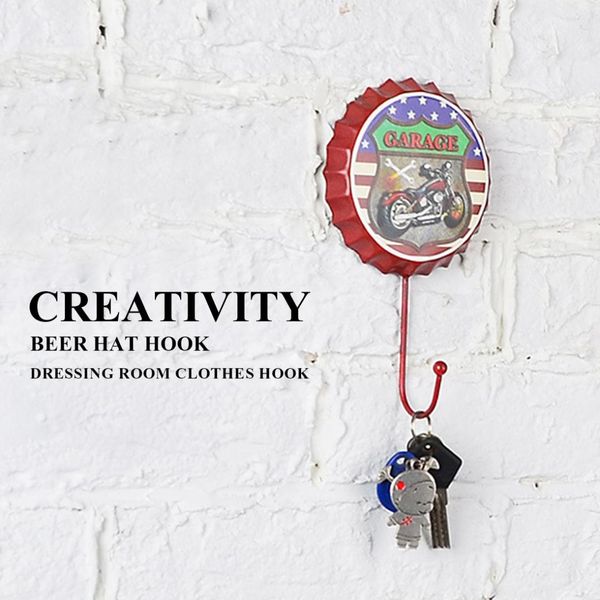 

nocm-new retro creative beer cover hook "garage" character personality hook dressing room clothes home wall crafts iron d