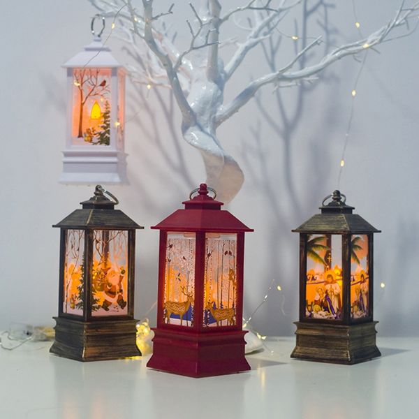 

christmas decoration mini table lamp decor ornaments candlestick pendant christmas creative printed gift wind light