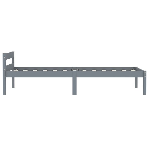 

bed frame grey solid pine wood 100x200 cm bedroom furniture