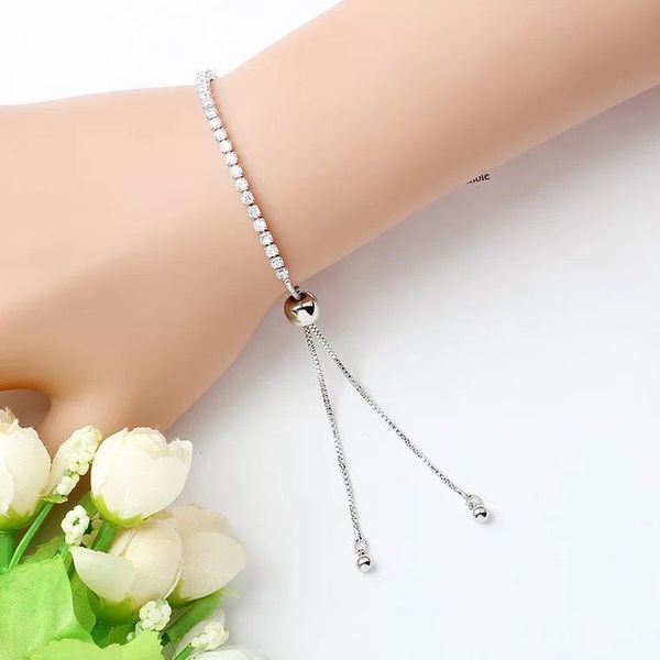 

s925 стерлингового серебра дизайнер ювелирных изделий леди белый бриллиант браслет fit европейский бусины браслет ювелирные изделия чистое с, Black