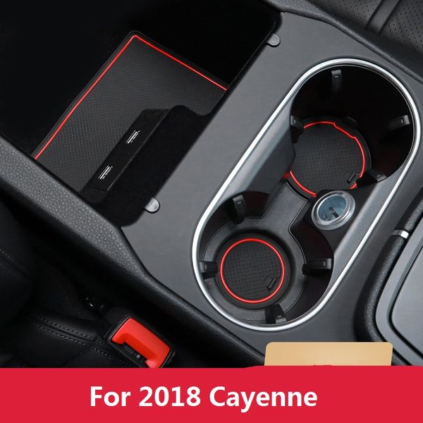 Car Interior Decor Side Door Groove Mats Cup Holder Coasters For Porsche Cayenne 2018 Styling Accessories Cute Car Accessories Cute Car Accessories
