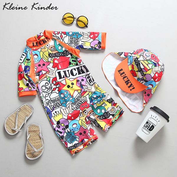

children's swimsuit for girls graffiti print baby bathing suit girl uv protection one piece kids swimming suit beach costume, White;black