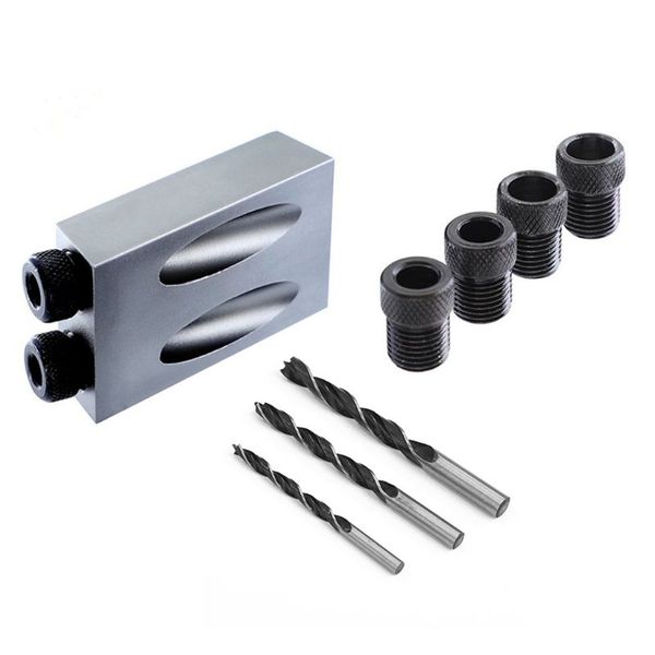 

4pc dowel kit pocket hole jig drill bit set 6 8 10mm wood joinery