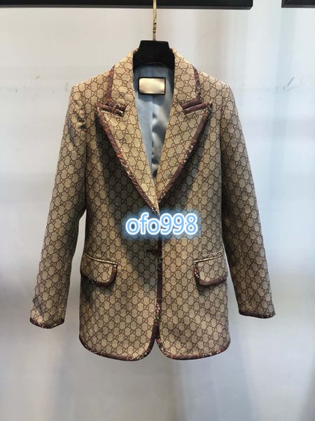 

High end women girl uit coat ladie lim uit leeve female letter printing lim long leeve blazer outerwear