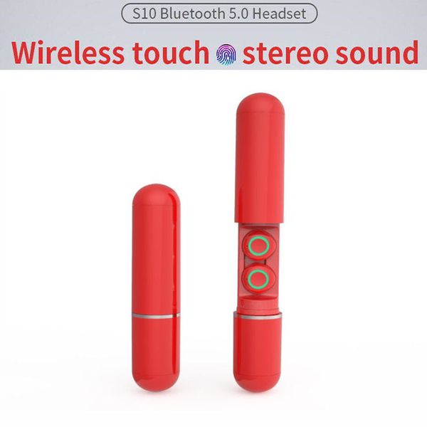 

s10 bluetooth headset tws touch wireless sports ipx6 waterproof stereo portable bluetooth earphones ios android phone wholesale
