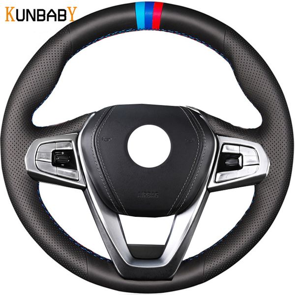 

kunbaby car styling genuine leather car steering wheel cover for g30 530i 540i 520d 530e 2016-2018 g32 gt 630i 630d g01 x3