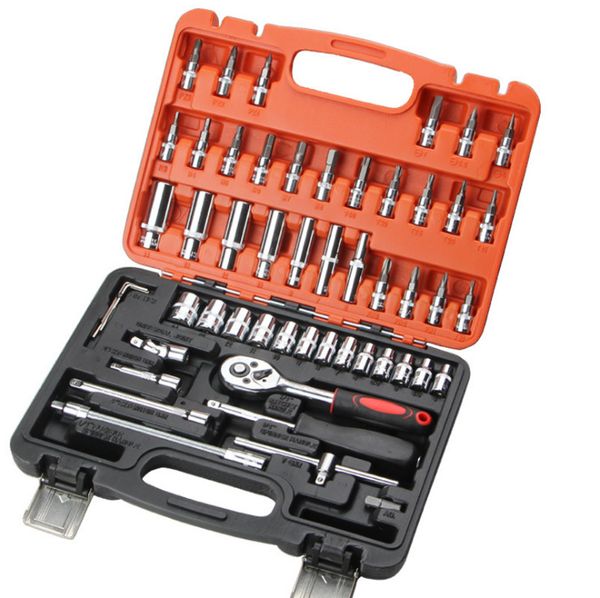 

46 pieces wrench kit small fast chrome vanadium steel sleeve screwdriver hardware tools 6.3 mm53 pieces