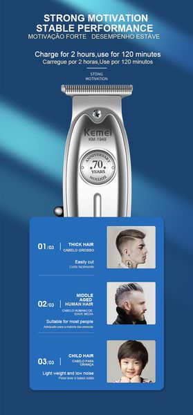 

kemei 1949 профессиональный топ машинки для стрижки волос триммер 0.1mm t лезвия finish стрижка цирюльник машина sweet07 onsdw