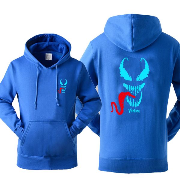 

2019 selling new arrival luminous printed venom men's hoodies casual sportswear spring autumn japanese streetwear pullover, Black