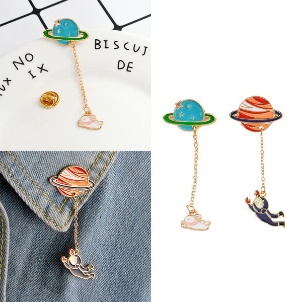 

personality creative planet series cartoon brooch jewelry accessory, Gray