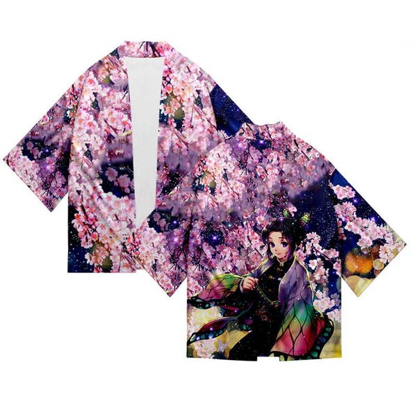 

anime demon slayer kimetsu no yaiba tanjiro kamado giyuu cosplay costume men kimono jacket cloak halloween party for women, Black