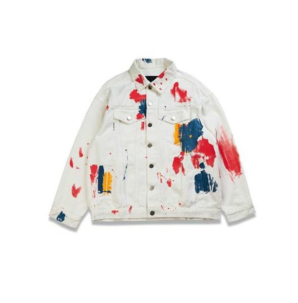 

mens designer splash paint jackets street denim jacket luxury men streetwear brand jackets wear on both side clothings, Black;brown