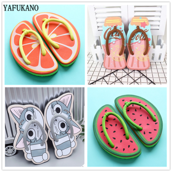 

fruit creative slippers women flip flops casual shoes fashion soft leisure sandals beach cute slipper indoor outdoor des sandals, Black