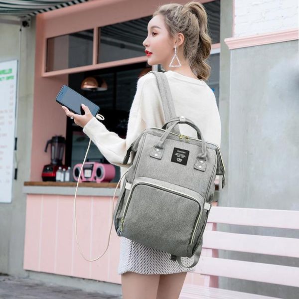 

diaper bags lequeen baby usb interface diaper bag large capacity waterproof nappy bag mummy maternity travel backpack nursing hand275s