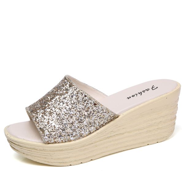 cork wedge slip on sandals