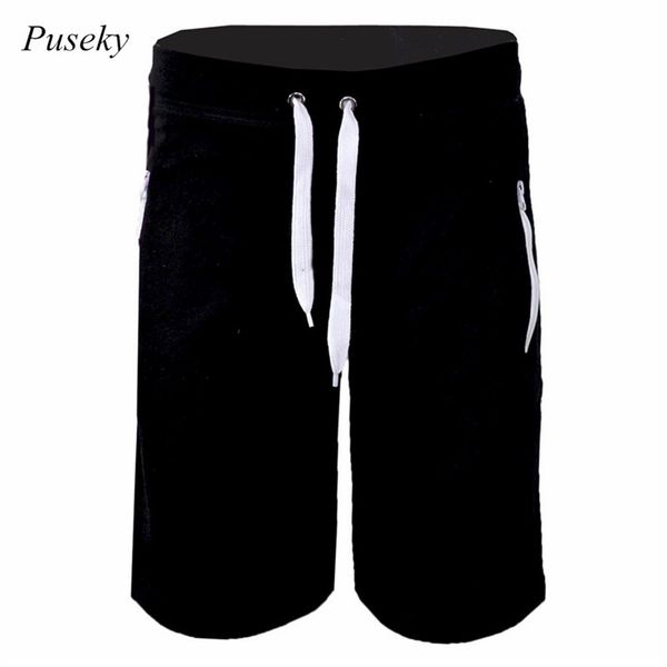 

new 2018 casual shorts men beach elastic waist mens shorts fitness summer blue men's zipper plus size 3xl, White;black