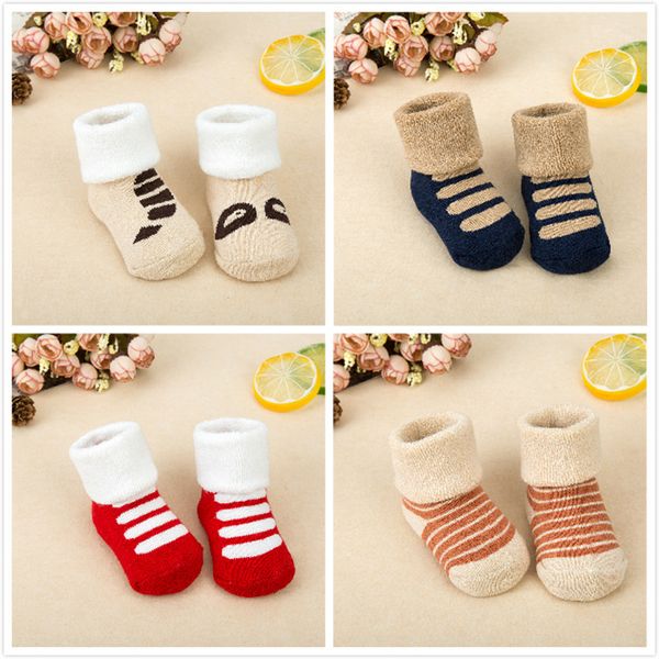 

0-3 years baby socks newborn cotton winter autumn girls boys kids socks infant warm slippers children thicken, Pink;yellow