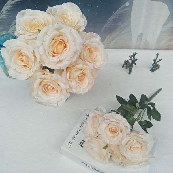 

7 head roses shooting props wedding bouquet simulation silk flowers fake flowers home wedding decoration flower arrangement