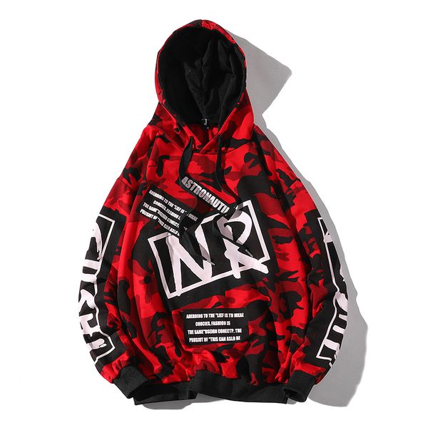 

camouflage camo hoodie men letters print hip hop streetwear spring autumn coat hooded hoodies sweatshirts plus size m 4xl 5xl, Black