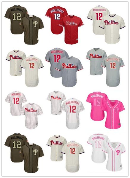 

custom philadelphia philadelphiaphillies 12 will middlebrooks baseball jersey phillies baseball wear men women youth jerseys, Blue;black