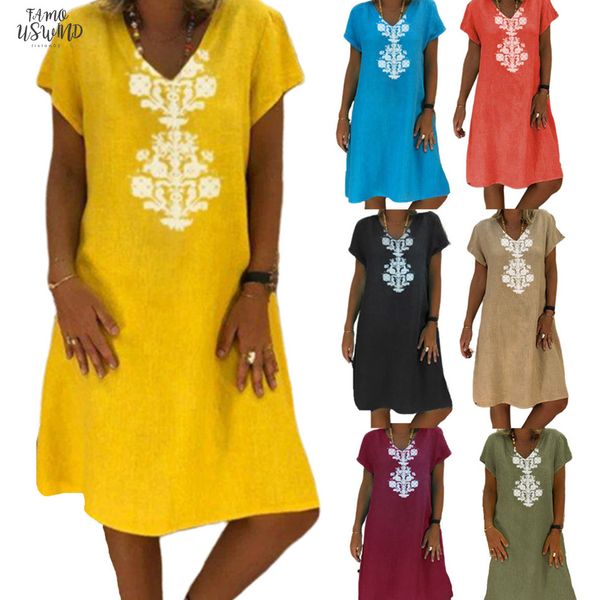 

summer dresses robe femme ete 2020 beach shirt dresses hippie boho dresses for 4xl 5xl a line sukienka linen cotton clothes, Black;gray