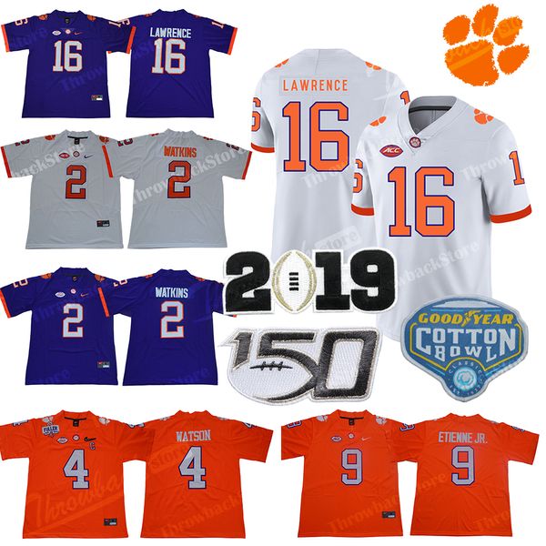 

ncaa clemson tigers college jersey trevor lawrence tee higgins justyn ross sammy watkins deshaun watson etienne jr. 150th football jerseys, Black;red