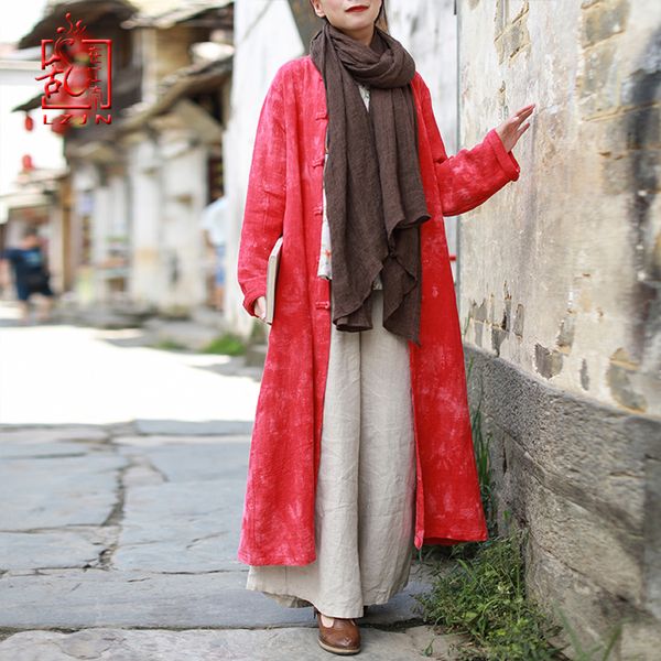 

lzjn 2019 new women spring trench coat long cotton linen duster long sleeve vintage coats, Tan;black