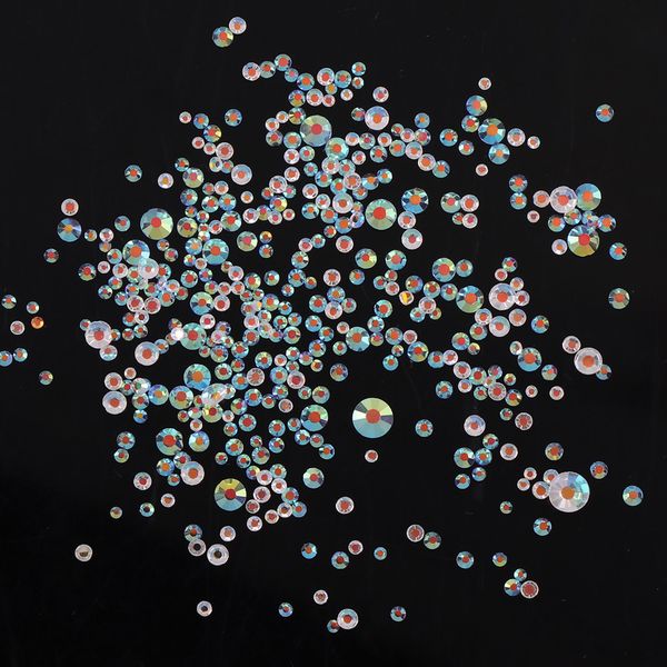

ss3-ss20 transprent ab about 1440pcs 3d nail art glass rhinestone non ix flatback glue on rhinestones for diy nail art, Silver;gold