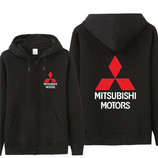 

autumn mitsubishi motors hoodies men fashion coat fleece pullover man mitsubishi sweatshirts, Black