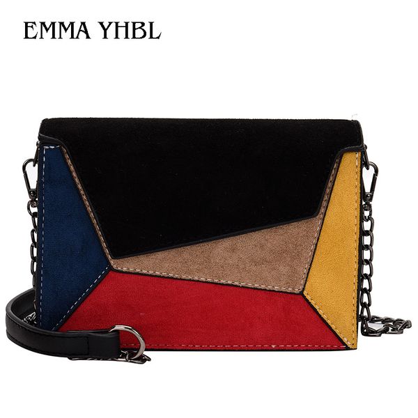 

emma yhbl 2019 new fashion luxury handbags ladies patchwork shoulder bags small square handbags for women chain crossbody bags