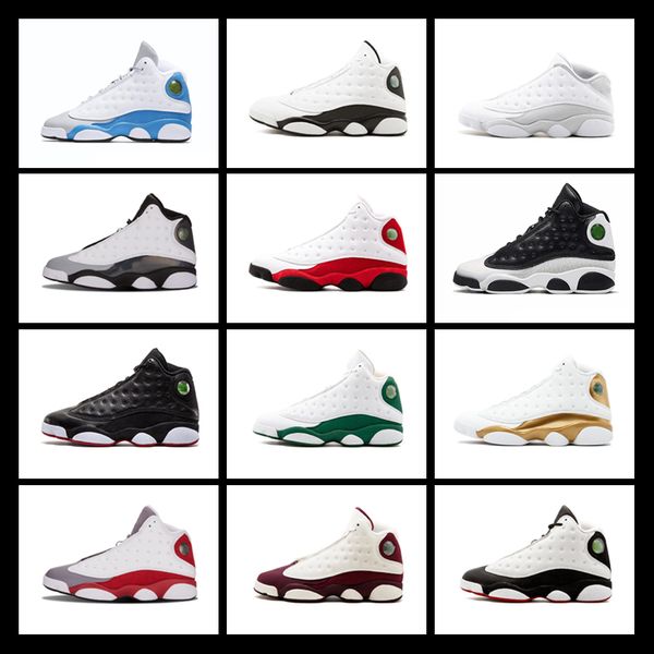 

13 bred chicago flint atmosphere grey men women basketball shoes 13s he got game melo dmp hyper royal sneakers with box