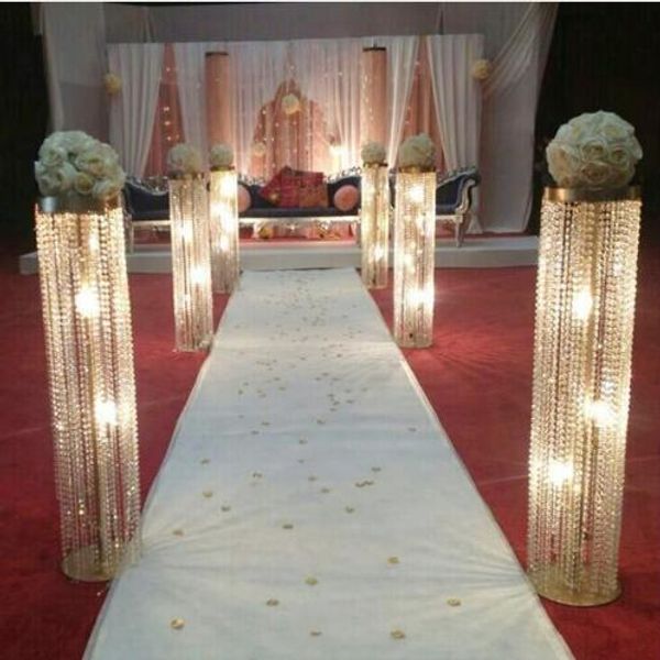 

110 cm tall wedding aisle decorations crystal pillars wedding walkway stand flower stand centerpiece for party marriage