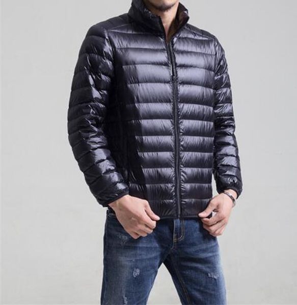 

2018 men's new light down jacket down jacket men's collar winter, Black