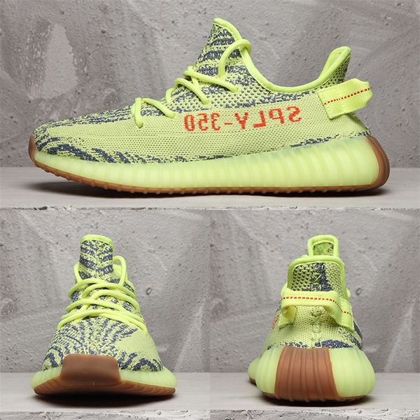

real skanye west v2 mens running shoes 2.0 butter white beluga real zebra men women sports sneakers shoe man size 36-45, White;red