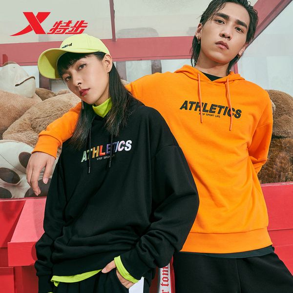 

xtep men and women hoodies lovers pack streetwear autumn new harajuku knitted sweaters women men hooded sweatshirt 881327059345, White;black