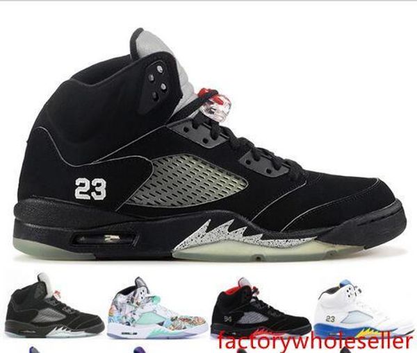 

new 5 5s v og black metallic gold white cement mens basketball shoes blue suede olympic metallic sport sneakers shoes