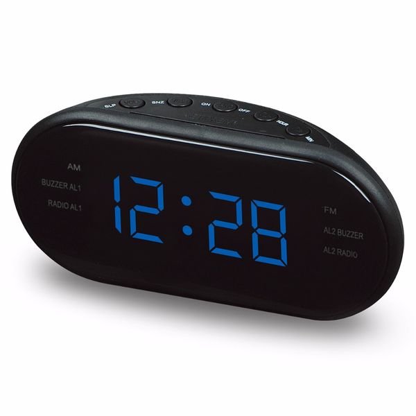 

us/eu plug electronic am/fm led clock radio modern fashion deskalarm clock digital table snooze function
