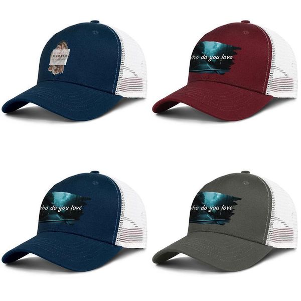 

the chainsmokers closer cover mens and women adjustable trucker meshcap golf vintage cute original baseballhats who do you love logo cd, Blue;gray