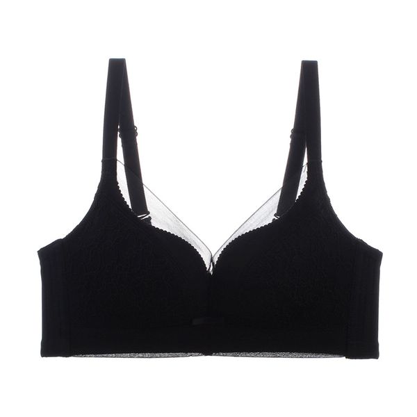 

dark perfume spring and summer new underwear comfortable and breathable bra lace without steel ring ladies underwear thin, Red;black