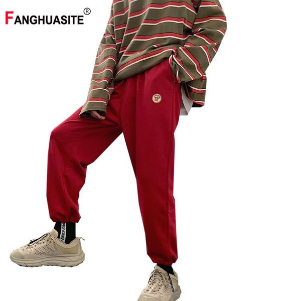 

men's casual pants streetwear high-quality comfortable solid color ankle length pants elasticated waist sports y192, Black