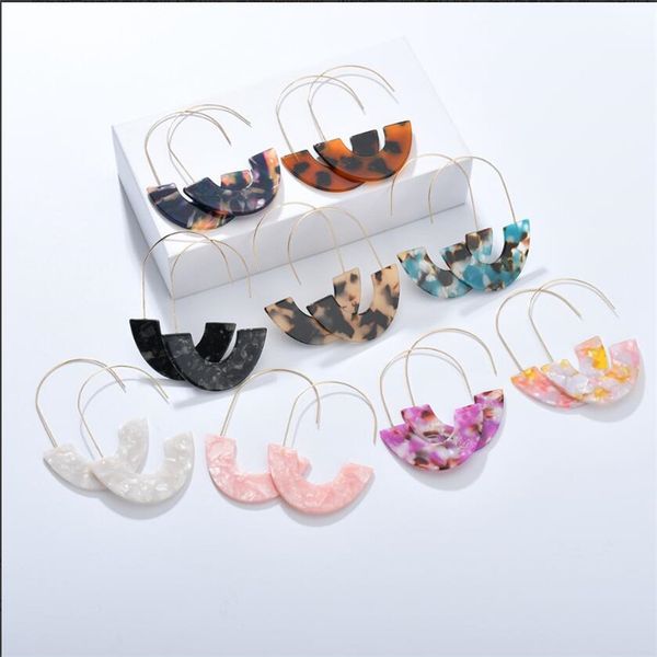 

gereit 2019 fashion bijoux brinco boho leopard grain tortoise shell big hook acrylic earrings drop earring, Silver