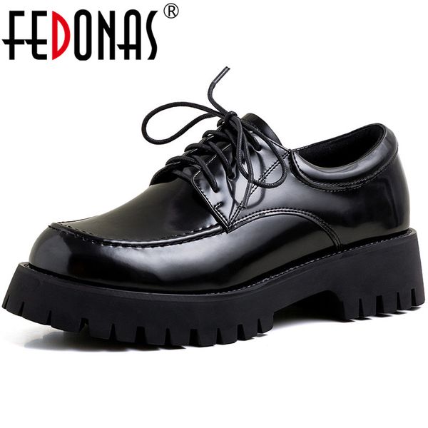 

fedonas new brand women concise party square heels pumps spring summer cross-tied shoes genuine leather shoes woman, Black