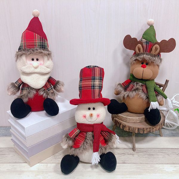 

big christmas plush doll decorations mall window deskdecoration doll innovative santa claus elk sitting posture