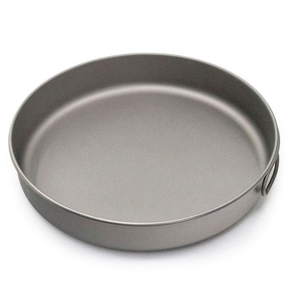

ultralight titanium frypan bowl outdoor tableware camping cookware titanium pan utensils hiking picnic cooking frying pan