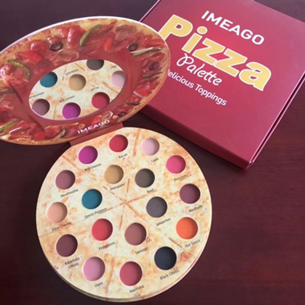 

Imeago pizza eye hadow palette 18 color makeup eye hadow deliciou topping matte himmer bronzer palette blu h dhl