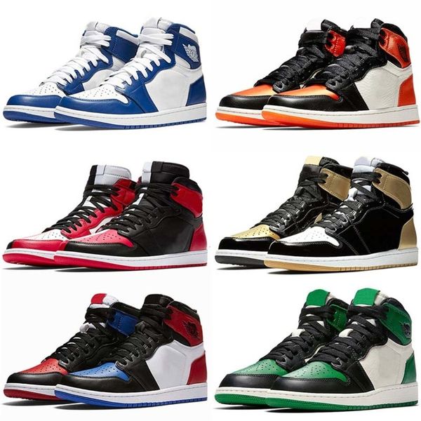 

og 1 mens basketball shoes banned mid bred multi color gym red chicago black toe athletics sneaker 1s trainers womens designer shoes