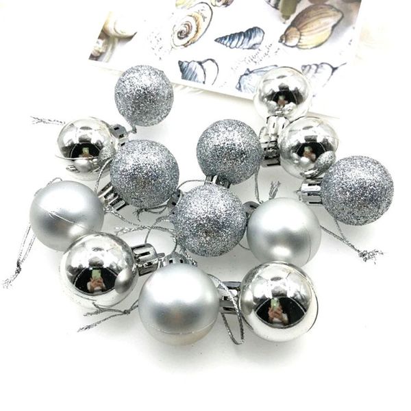 

24pcs colorful plastic christmas ball pendant shine ball plating christmas tree shop window decoration pendant